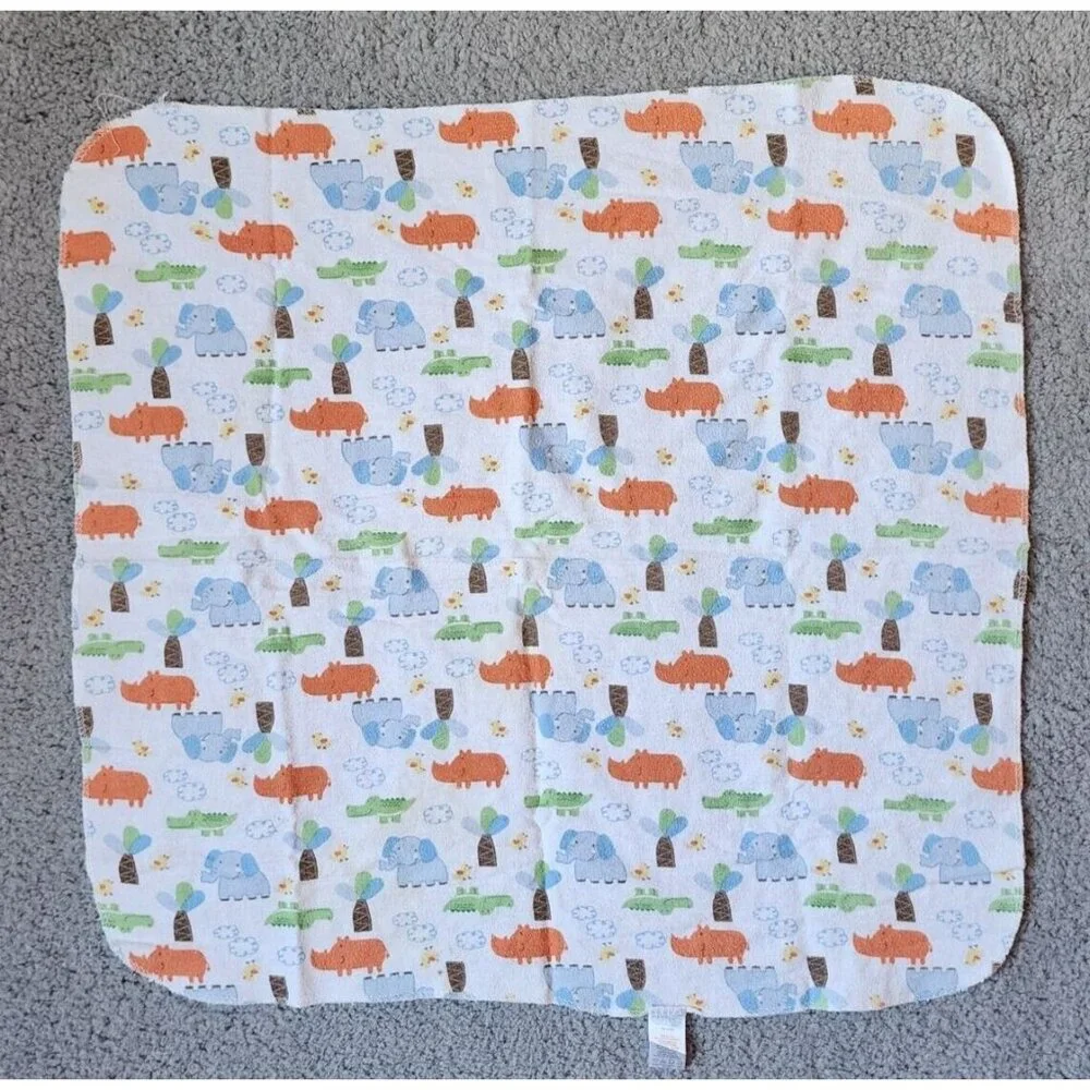 Carters Watch the Wear Cotton Flannel Baby Receiving Blanket Zoo Animals 26